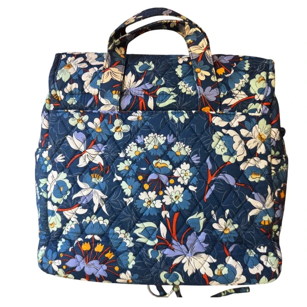 Vera Bradley Navy Floral Quilted Cosmetic Case